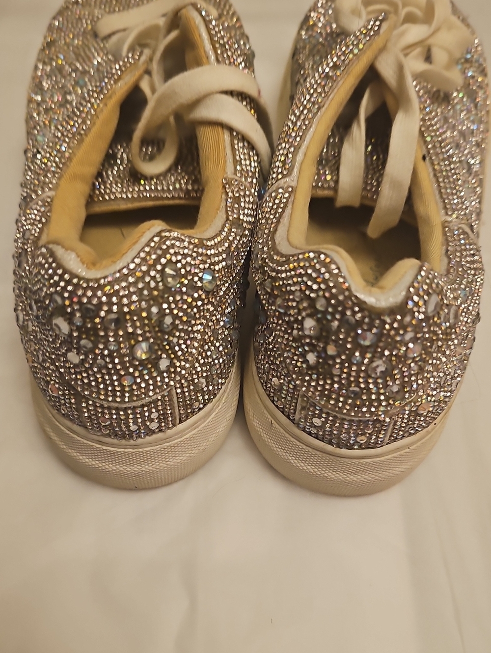 Betsey Johnson Rhinestone Low-Top Sneakers in Gold & Silver - Picture 2 of 4